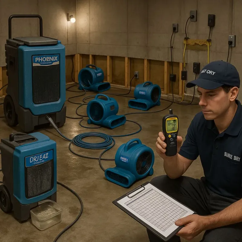 Structural Drying and Dehumidification process in Gaston, SC